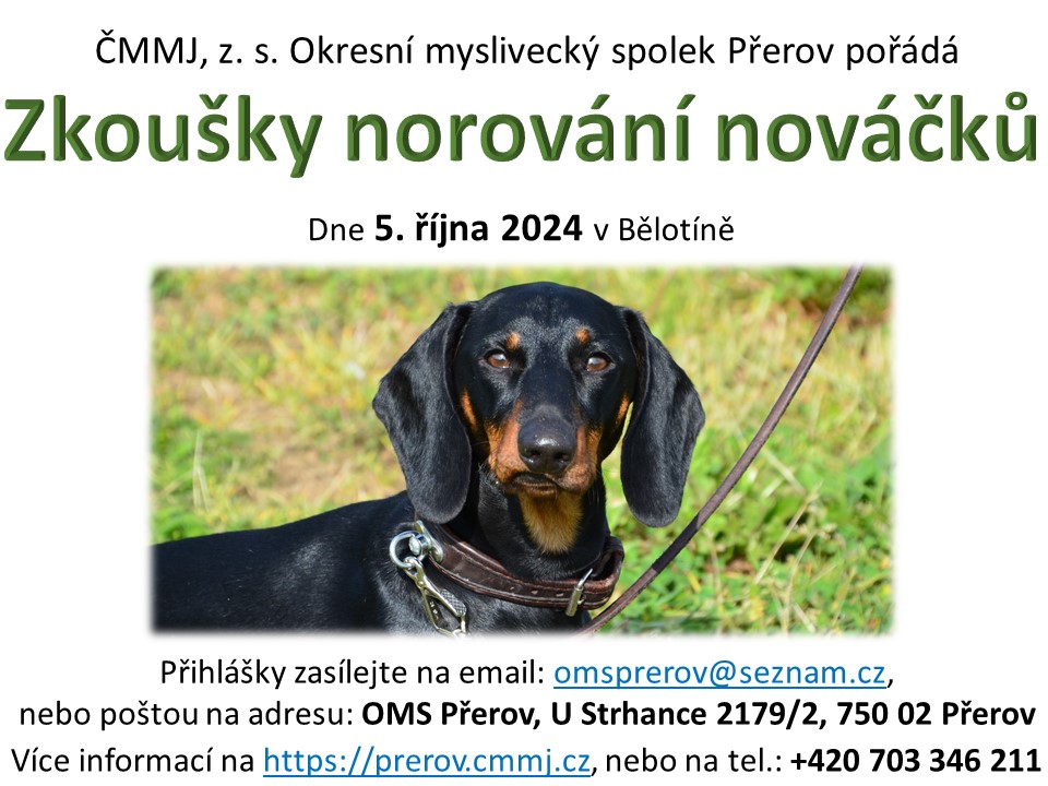 ZN Bělotín 5.10.2024 – pozor blíží se uzávěrka!