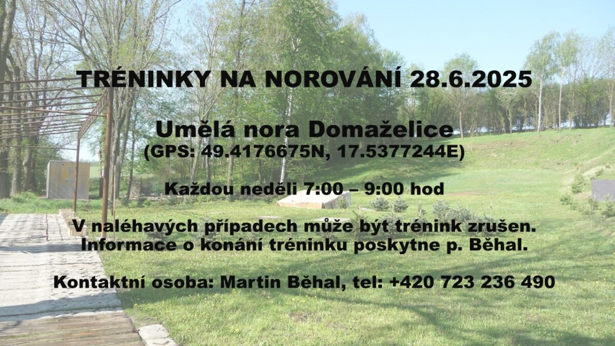 Tréninky na zkoušky norování nováčků 28.6.2025