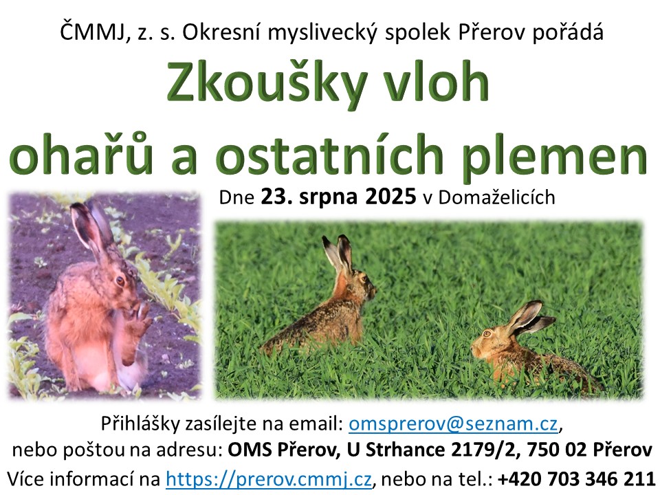 Zkoušky vloh 23.8.2025, Domaželice