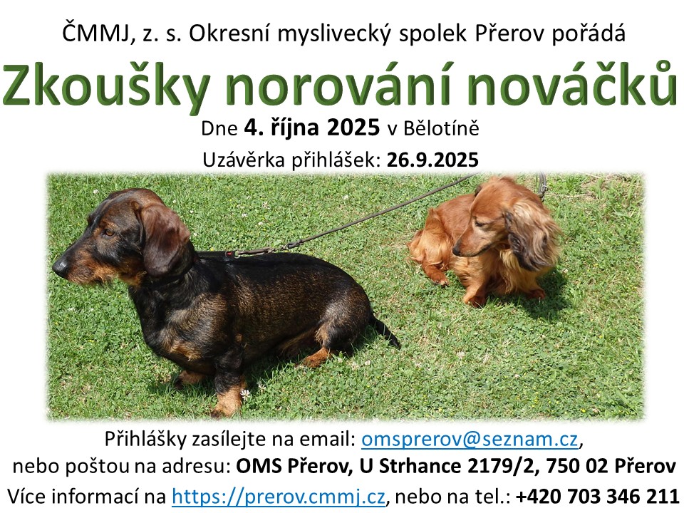 Zkoušky norování nováčků 4.10.2025 Bělotín