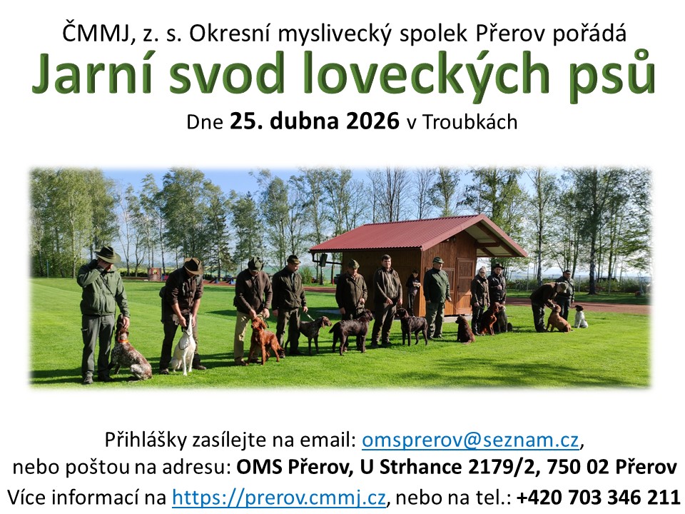 Jarní svod loveckých psů 25.4.2026 Troubky