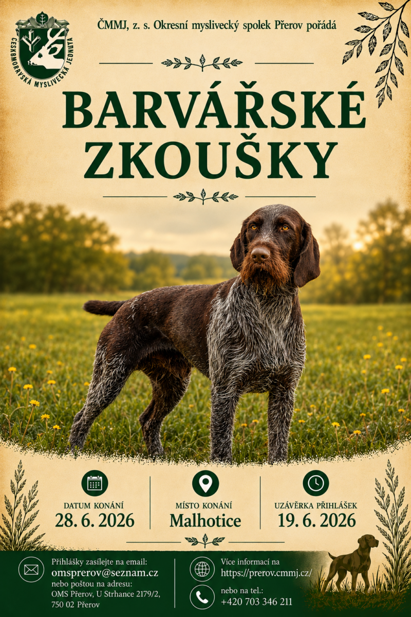 Barvářské zkoušky 28.6.2026 Malhotice – kapacita naplněna