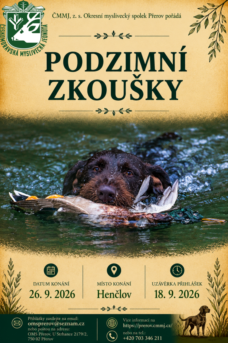 Podzimní zkoušky ohařů a ost. plemen 26.9.2026 Henčlov